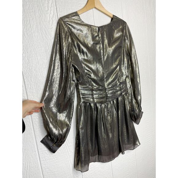 RAMY BROOK Elise Silk Metallic Twist Front Dress US 4 NWT $495 - Picture 10 of 13